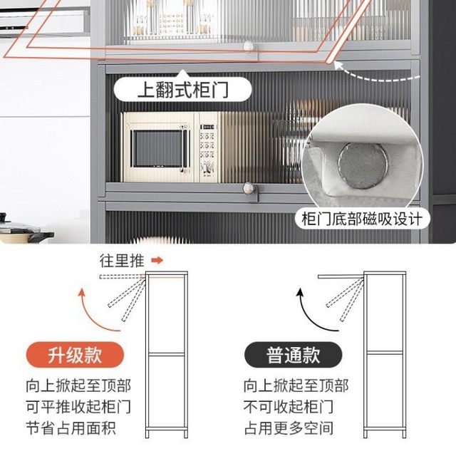 Kitchen storage rack floor-standing multi-layer cabinets, multi-functional microwave oven oven storage cabinets, dishes, pots and utensils storage cabinets