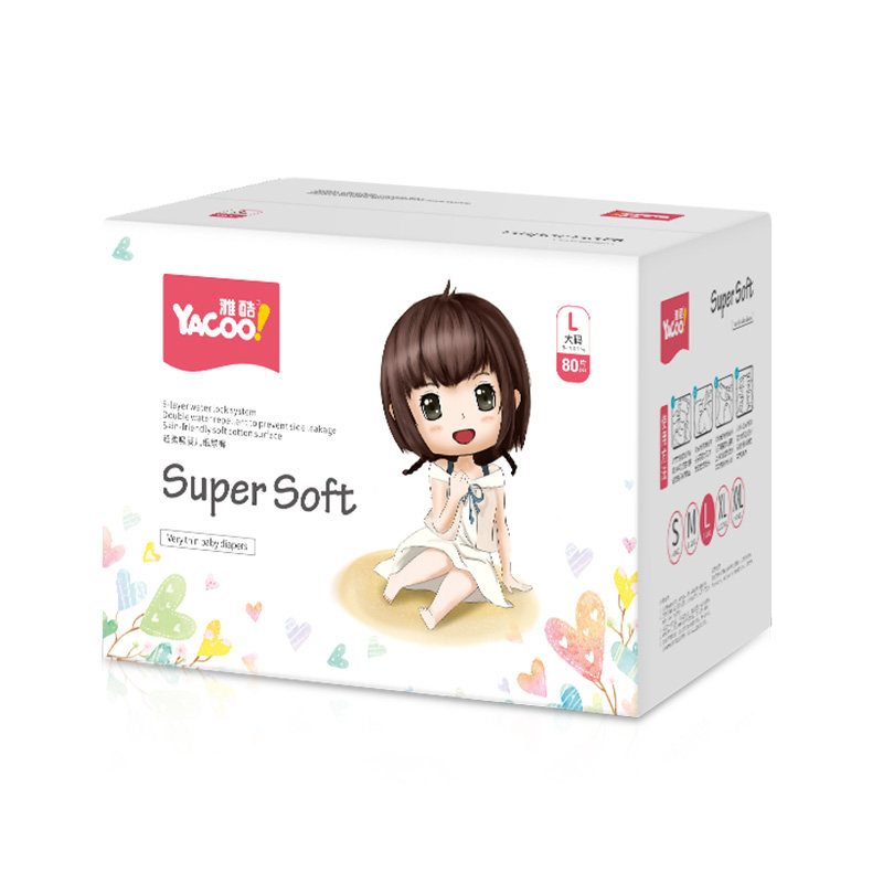 雅酷纸尿裤L婴儿超薄透气干爽新生宝宝尿不湿smxlxxl非拉拉尿片夏