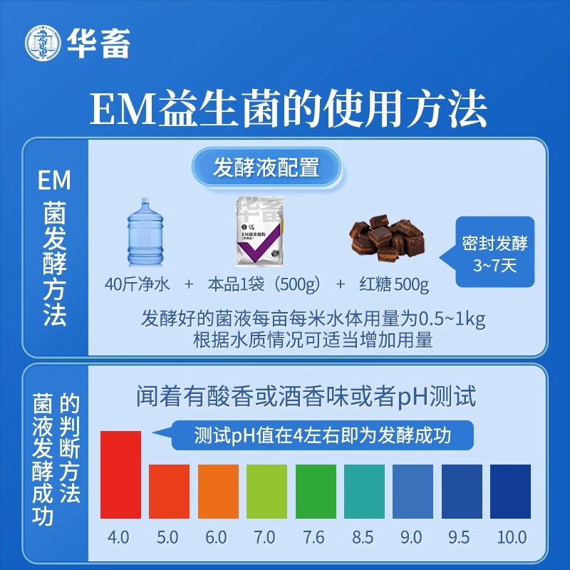 华畜EM菌浓缩粉枯草芽孢杆菌水产养殖鱼虾改底调水肥水乳酸菌菌种 - 图2