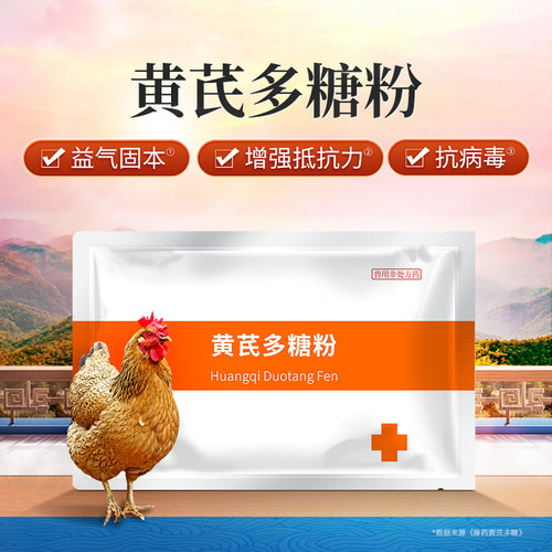 国标真黄芪多糖粉50袋装兽用抗病毒提高免疫力维生素猪鸡鸭养殖场 - 图1