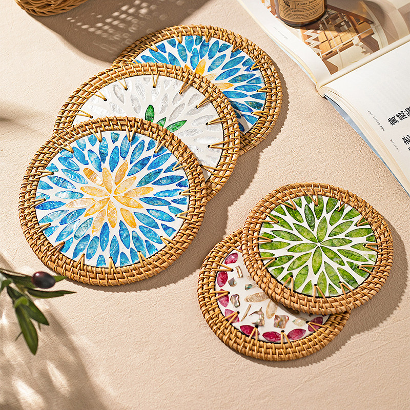 摩登主妇贝壳隔热垫餐桌防烫垫藤编砂锅垫茶杯垫耐高温碗垫餐盘垫,淘宝优惠券,粉丝福利购,淘宝优惠卷