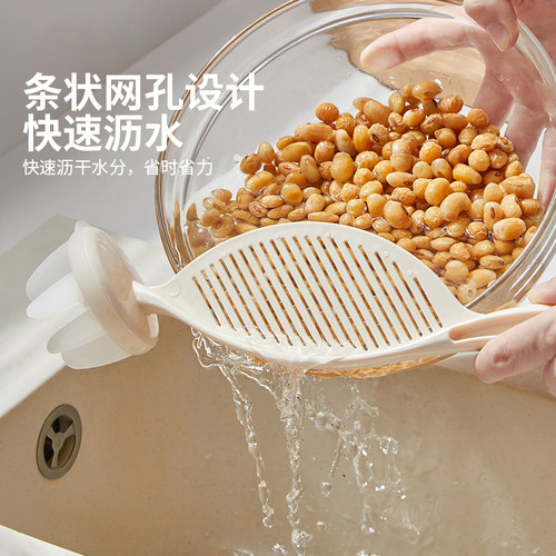 摩登主妇淘米洗米沥水神器食品级过滤挡板淘米勺洗米筛滤网过滤器 - 图1