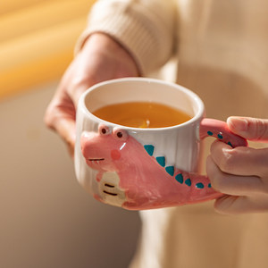 摩登主妇小鳄鱼马克杯儿童陶瓷杯可爱家用喝水杯子早餐杯情侣水杯