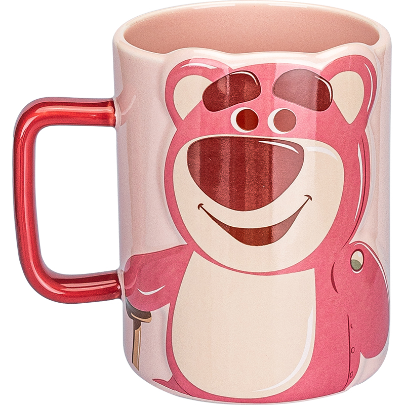 摩登主妇迪士尼草莓熊马克杯女生陶瓷大肚水杯伴手礼生日礼物杯子-图3