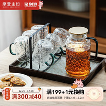 Morden Housewife Haitang Flower Glass Cold Kettle High Temperature Resistant High Face Value Home Cool Kettle Water Cup Teapot Suit