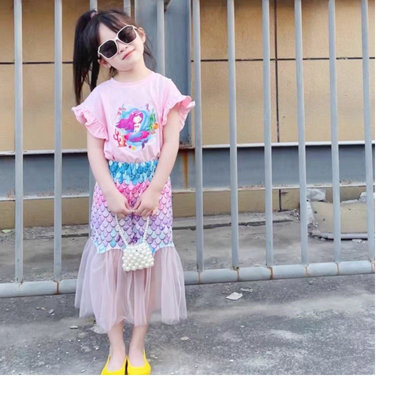 新款套装童装女童幼儿园公主风长款小清新夏季儿童套装裙子