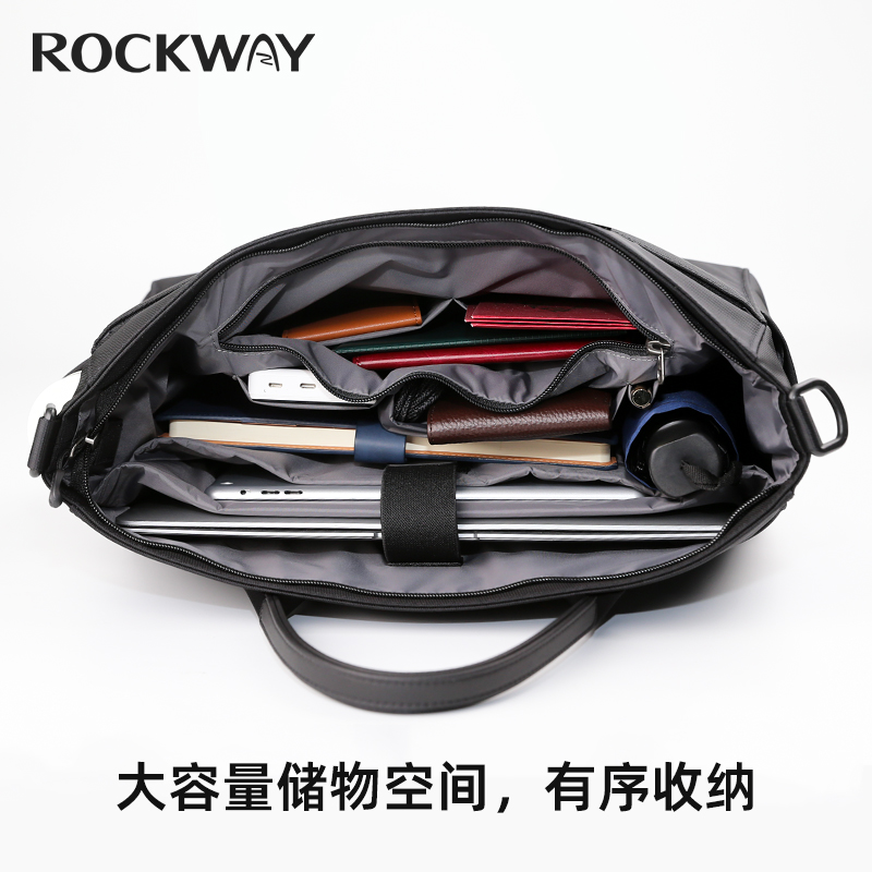 ROCKWAY/岩途高档电脑包男士公文包笔记本拉杆箱包手提会议商务包 - 图2