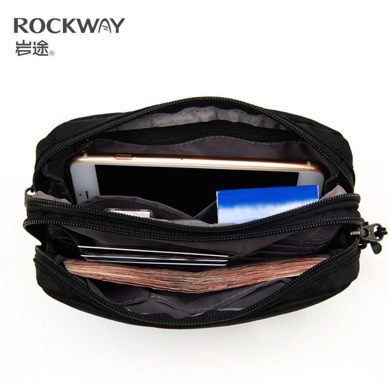 ROCKWAY/岩途男士手拿包帆布腰包手机包单肩斜挎包休闲长款手抓包-图0