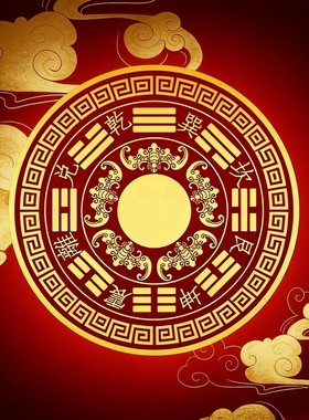 八卦镜八卦福纹贴解洗衣机在阳台