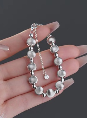 足银999猫眼转运珠手链女轻奢时尚小众设计感手串精致感手饰