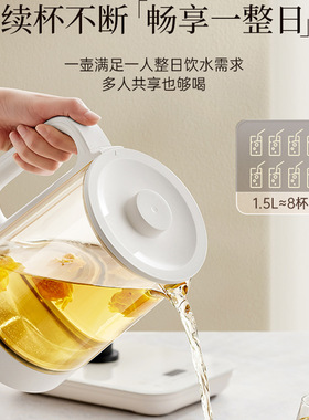 爱仕达316L不锈钢养生壶1.5l高鹏硅玻璃壶多功能高颜值保温用厂家