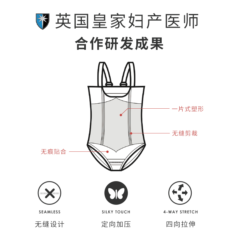 cantaloop塑身衣美体塑形衣提臀收腰收腹束腰薄款产后恢复塑形衣-图1