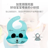 Дисней, силиконовый детский водонепроницаемый нагрудник для еды, слюнявчик, с карманом