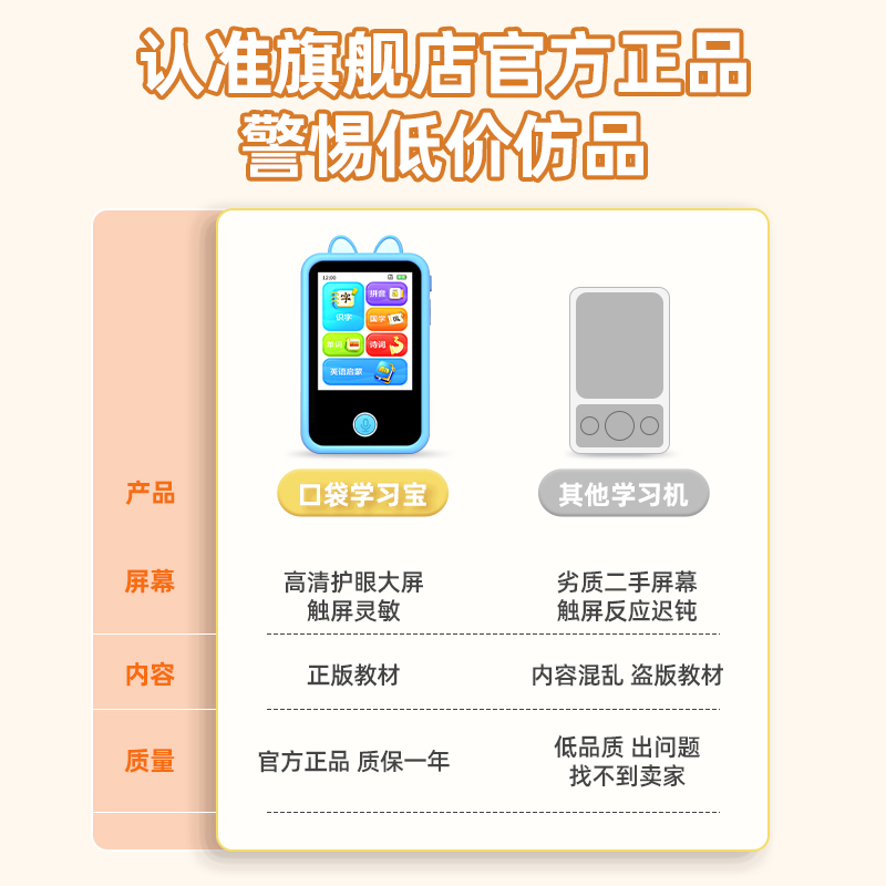 品高口袋学习宝语数英智能幼儿早教学习机儿童识字点读机古诗词AI