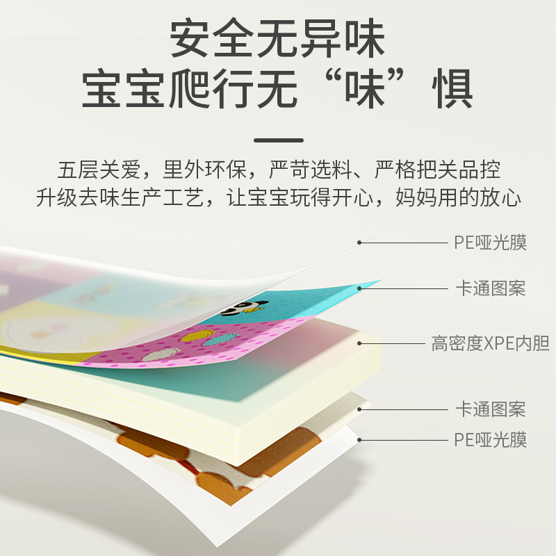 品高玩具旗舰店宝宝爬行垫加厚可折叠xpe客厅家用婴儿爬爬垫无味拼接泡沫地垫0