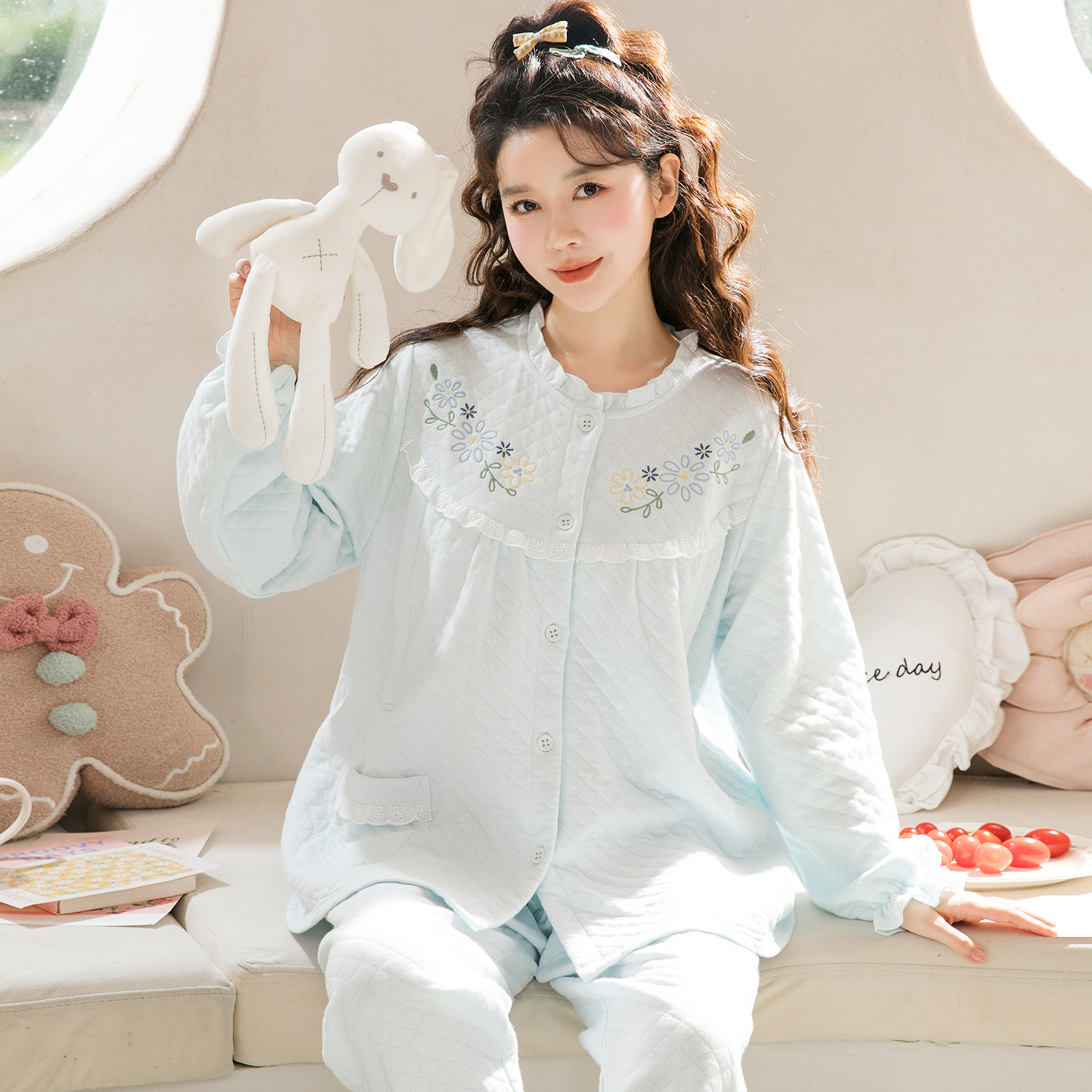 家时光月子服孕妇哺乳睡衣产后空气棉喂奶冬季外穿保暖产妇家居服,淘宝优惠券,粉丝福利购,淘宝优惠卷