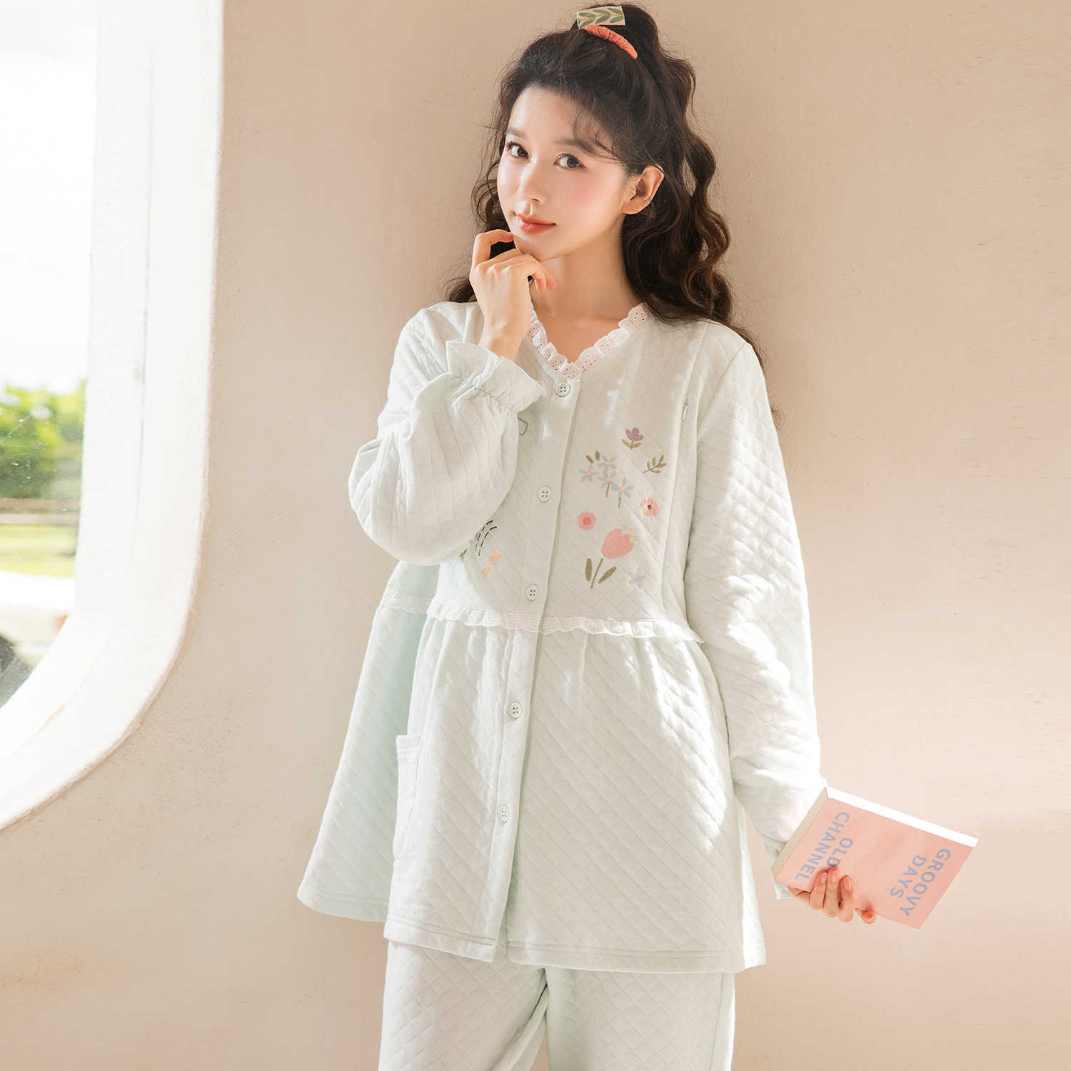 家时光月子服孕妇冬产后空气棉哺乳睡衣保暖产妇睡衣2月份3家居服,淘宝优惠券,粉丝福利购,淘宝优惠卷