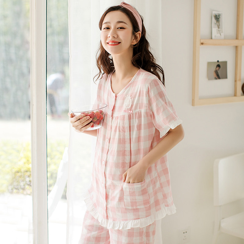 家时光月子服夏季产后短袖纯棉睡衣 hthome家时光叙威家居服套装