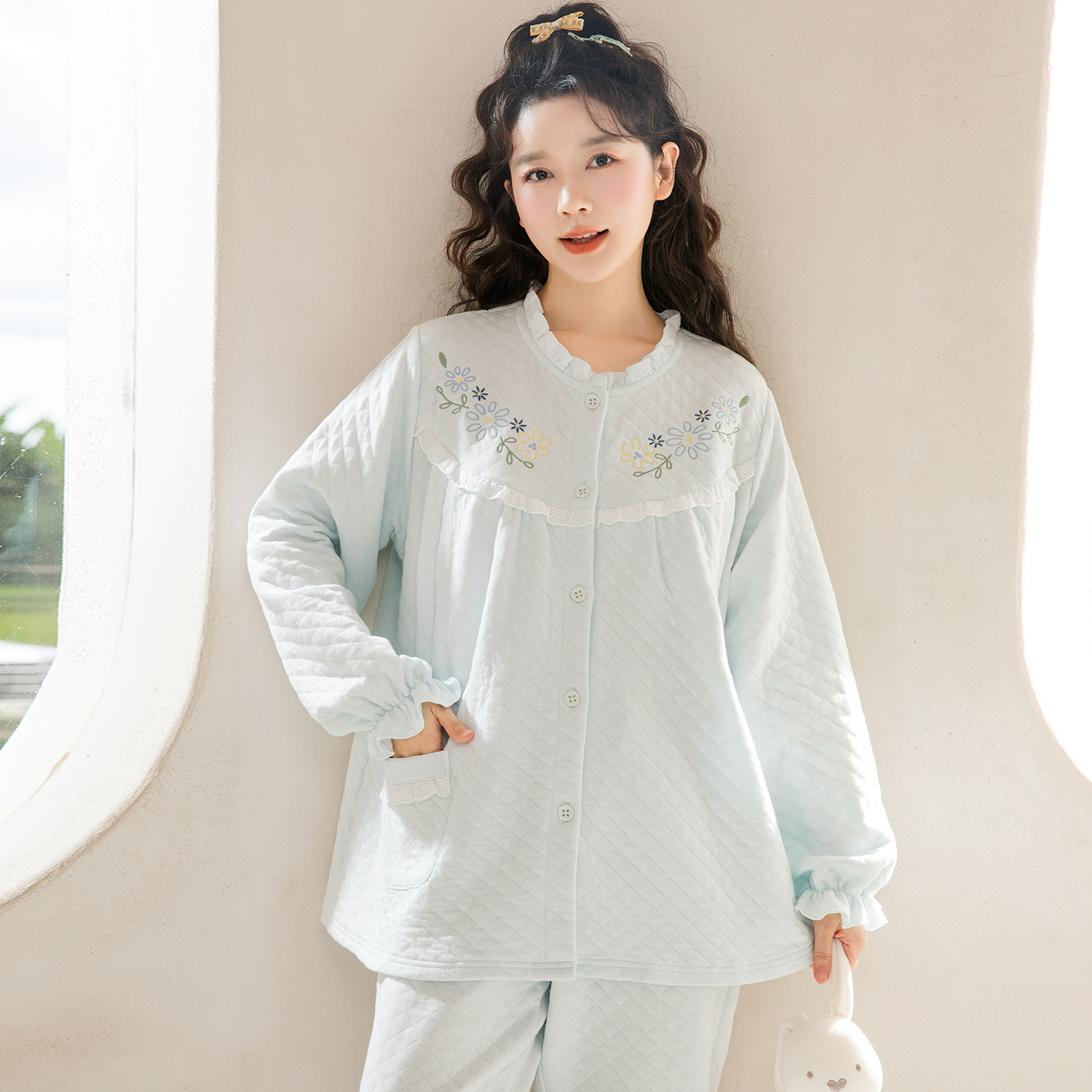 家时光月子服孕妇哺乳睡衣产后空气棉喂奶冬季外穿保暖产妇家居服,淘宝优惠券,粉丝福利购,淘宝优惠卷