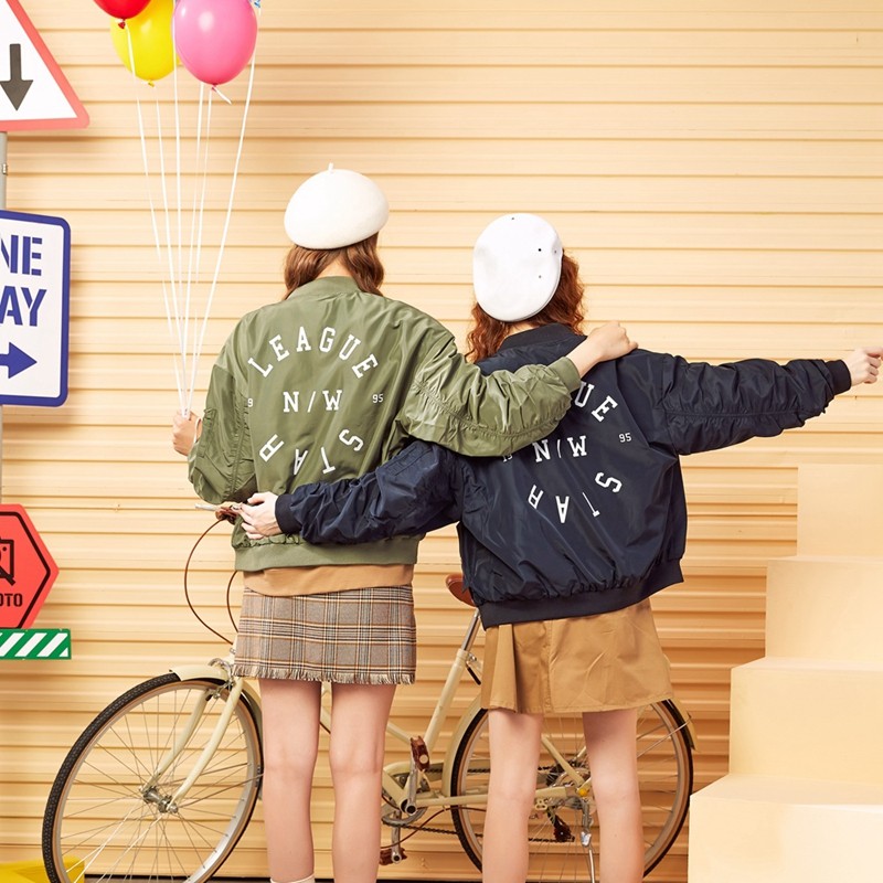 美特斯邦威飞行员女春装个性棒球服 metersbonwe霓尚短外套