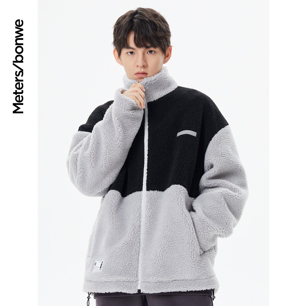 美特斯邦威时尚潮流冬季仿男士夹克 metersbonwe霓尚夹克