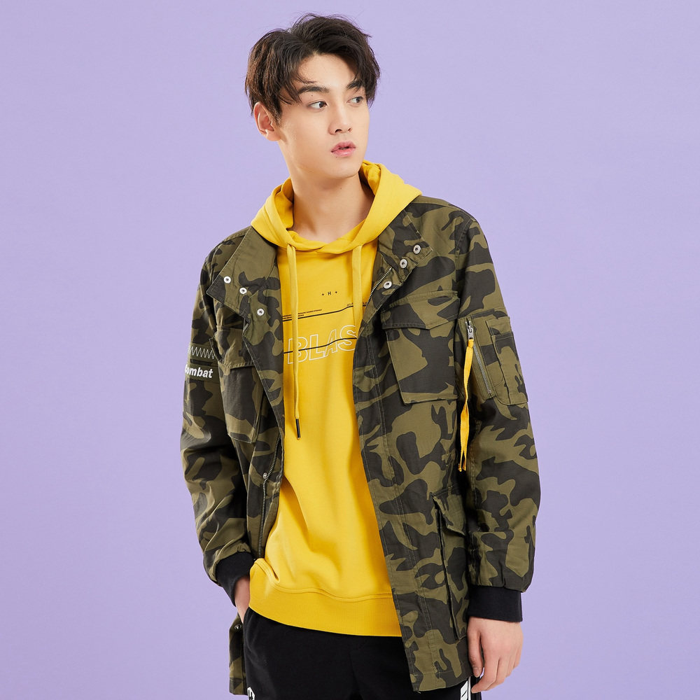 美特斯邦威男潮流立领迷彩秋冬夹克 metersbonwe霓尚夹克