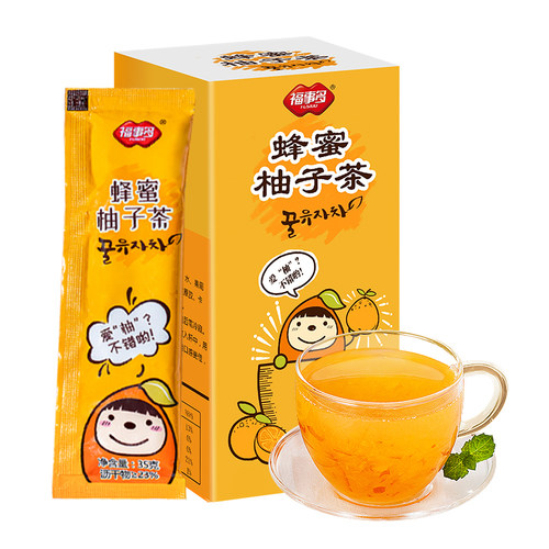 福事多蜂蜜柚子茶冲饮小袋装便携水果茶冲水喝的饮品泡水420g - 图3