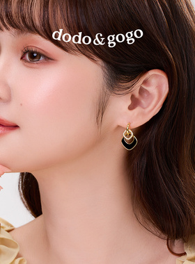 DODOGOGO时尚黑色方块耳环