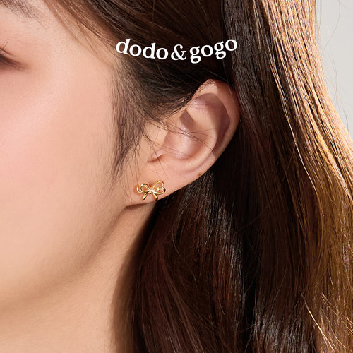 DODOGOGO丝带蝴蝶结耳钉少女耳骨钉小众设计高级2026新款耳环耳饰 - 图1