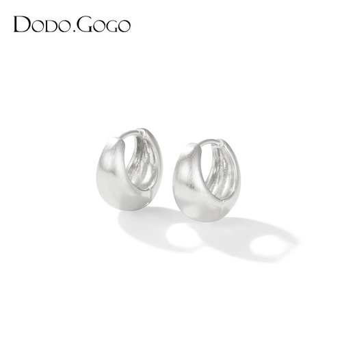 DODOGOGO几何素圈耳扣女法式高级感金属圆圈耳环2024新款圈圈耳钉 - 图3