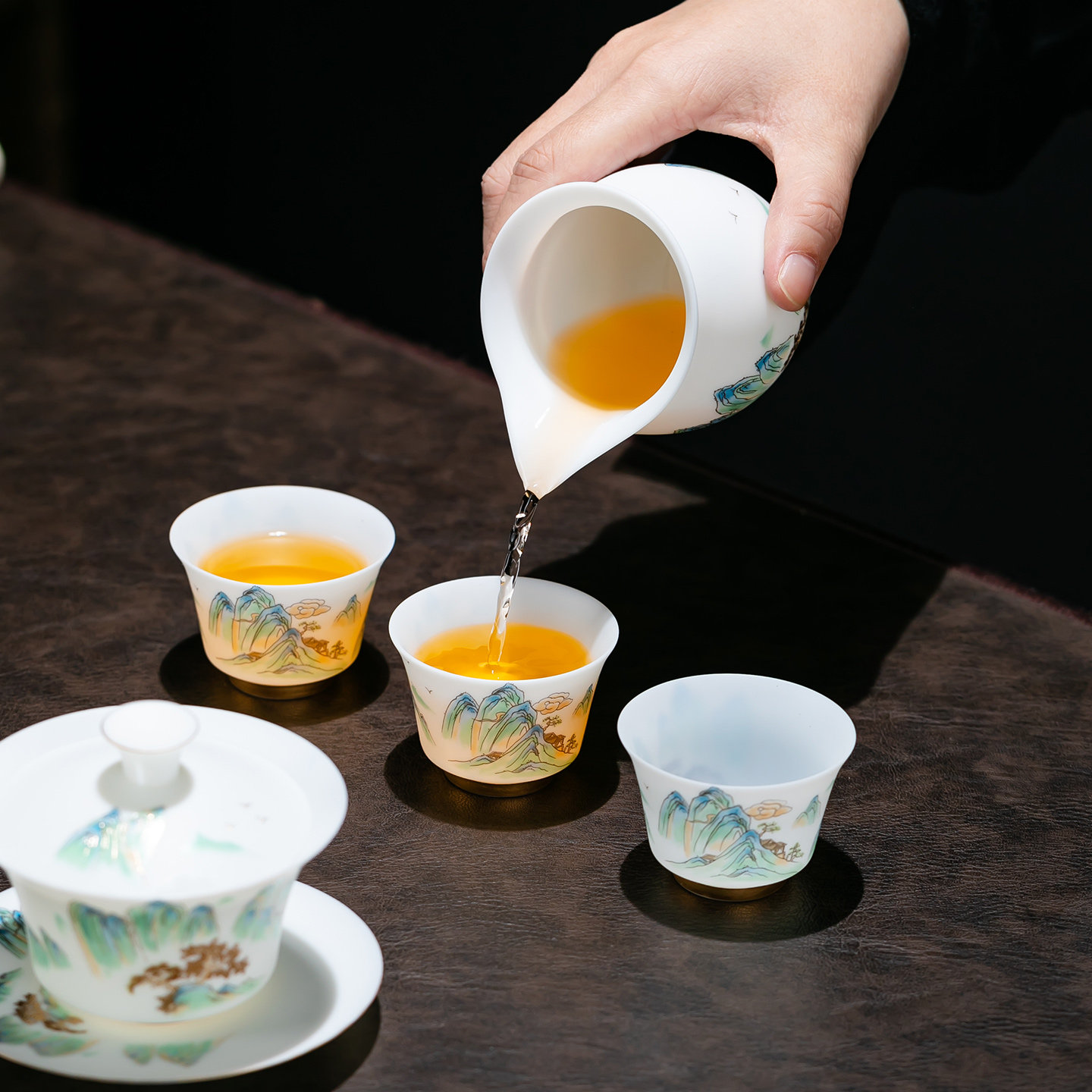 高档羊脂玉瓷功夫茶具整套薄胎工艺盖碗茶杯乔迁礼品送领导长辈,淘宝优惠券,粉丝福利购,淘宝优惠卷