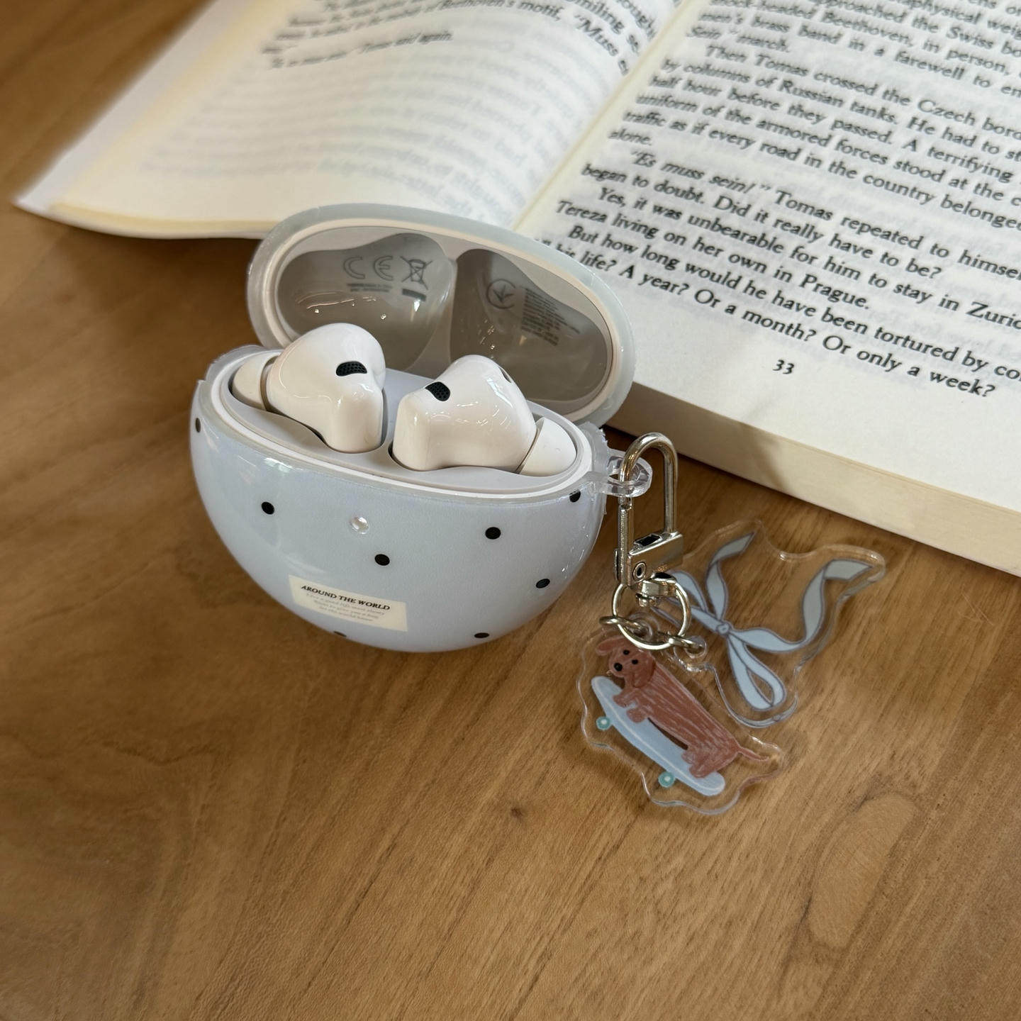 简约ins风蓝底波点适用华为FreeClip2夹耳式耳机壳华为freebuds7i保护套se2/se3三星buds3pro软壳2pro防摔FE,淘宝优惠券,粉丝福利购,淘宝优惠卷