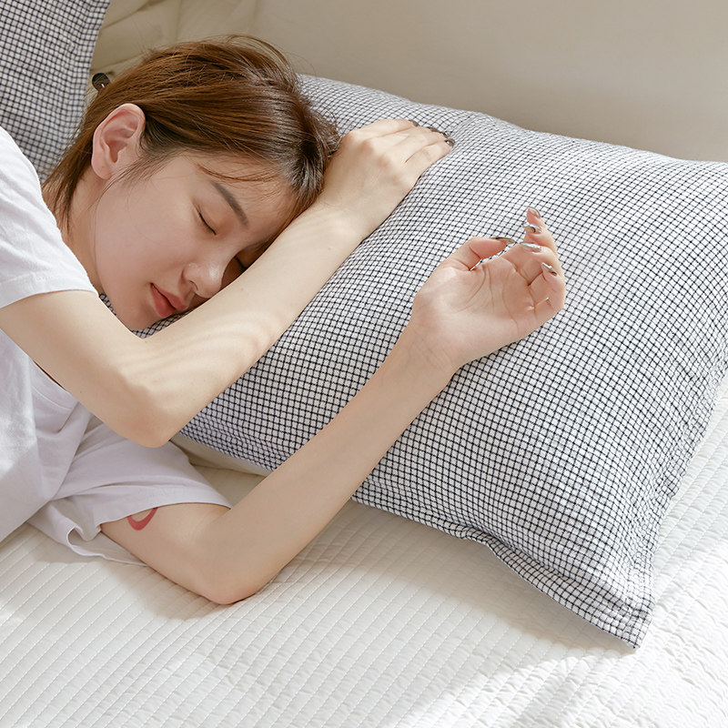 日式纯棉四层纱布绑带式枕巾全棉成人枕头巾简约高档素雅格子盖巾,淘宝优惠券,粉丝福利购,淘宝优惠卷