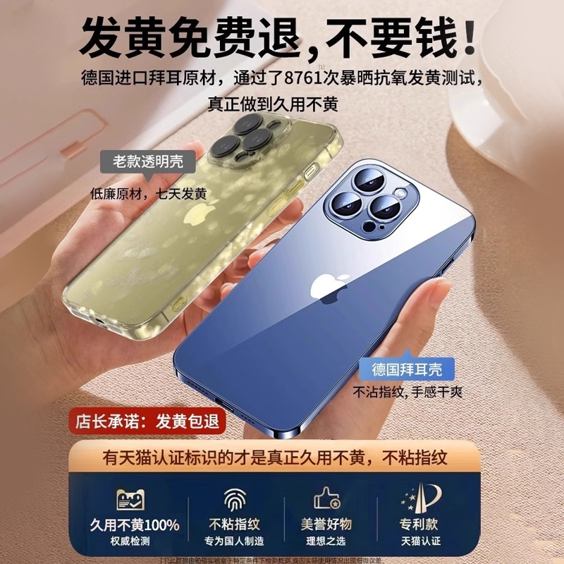 [发黄包赔]适用iphone15手机壳苹果15promax手机壳13透明新款14pro新年套15plus防摔12高级感11情侣男女硅胶-图3