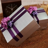 花半里 Свадебная свадебная коробка для свадебных поставки творческая фиолетовая квадратная понитическая железная ящик с железным ящиком