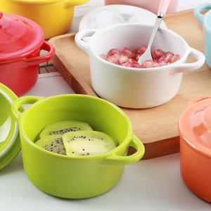 景德镇陶瓷双耳带盖碗