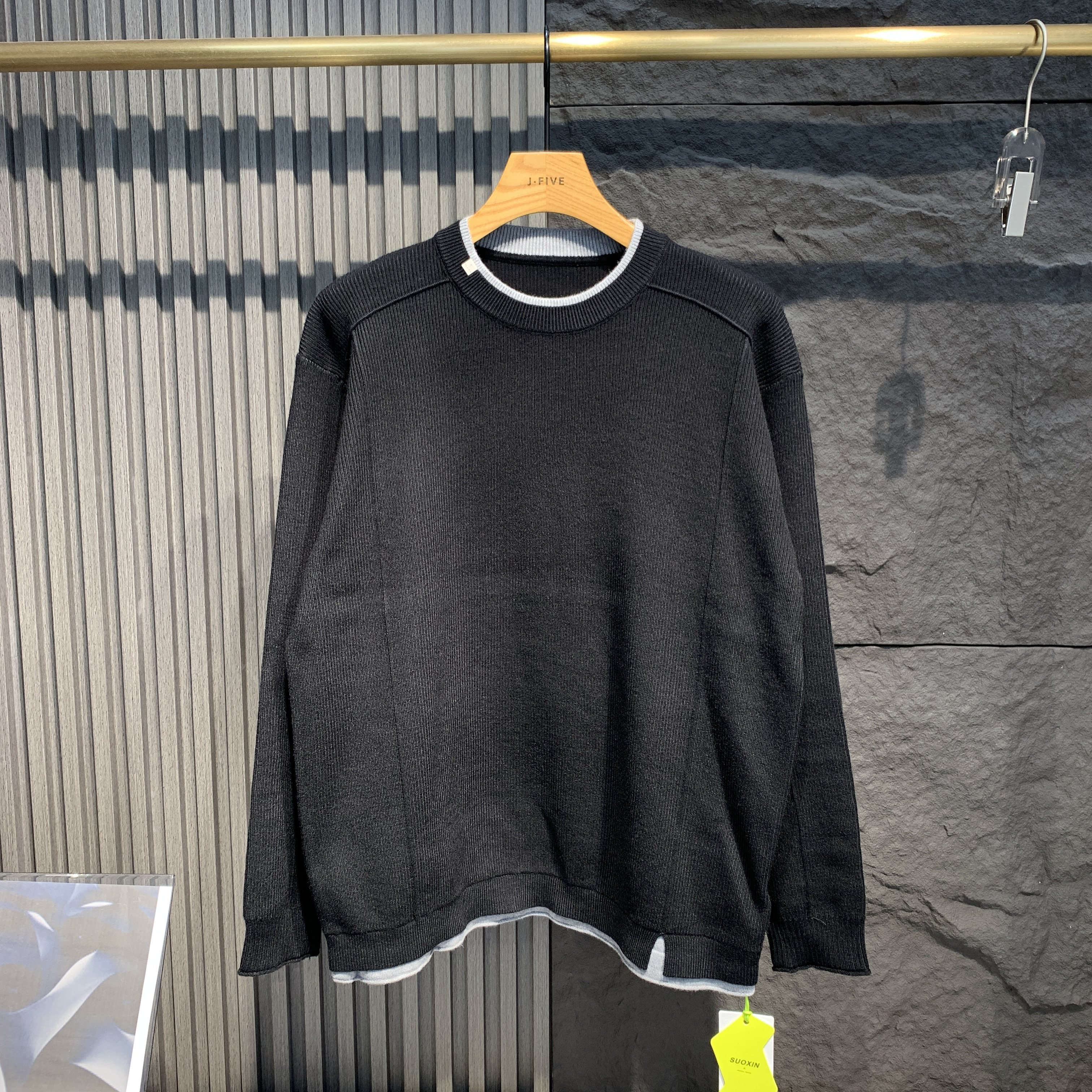 设计感潮流时尚简约圆领针织衫男宽松休闲百搭加厚毛衣外套潮,淘宝优惠券,粉丝福利购,淘宝优惠卷