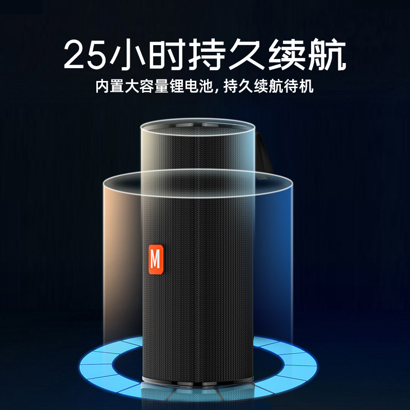 蓝牙音箱小音响超重低音炮家用便携式户外插卡防水大音量车载无线 - 图0