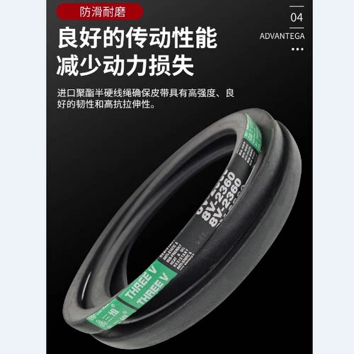 国产橡胶三角带SPB2946-3300工业机器高速防油防滑耐磨窄形传动带 - 图2