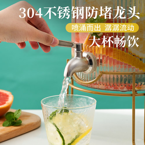 玻璃酒桶泡酒瓶带龙头自制饮料桶啤酒水果茶桶罐果汁可乐桶容器 - 图2