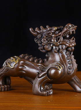 双角铜貔貅客厅家居装饰品手工