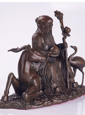 纯铜寿星南极仙翁送长辈工艺摆件