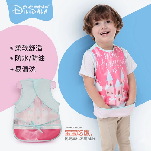 Детский водонепроницаемый летний слюнявчик, тонкий фартук для мальчиков без рукавов, нагрудник