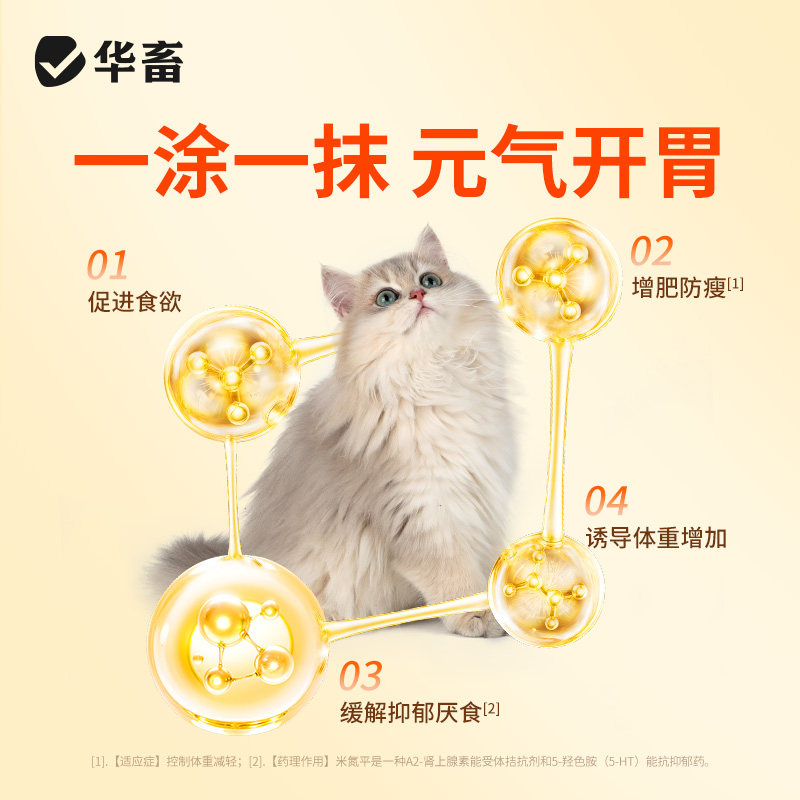华畜米氮平软膏挑食不吃饭病后抑郁厌食促进食欲元气开胃增肥猫咪,淘宝优惠券,粉丝福利购,淘宝优惠卷