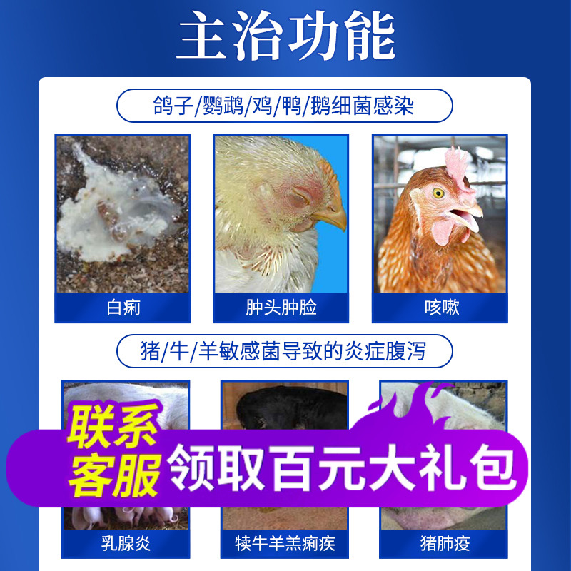 华畜兽药阿莫西林片兽用正品鸡药宠物猫狗鸡用白痢拉稀感冒消炎片-图0