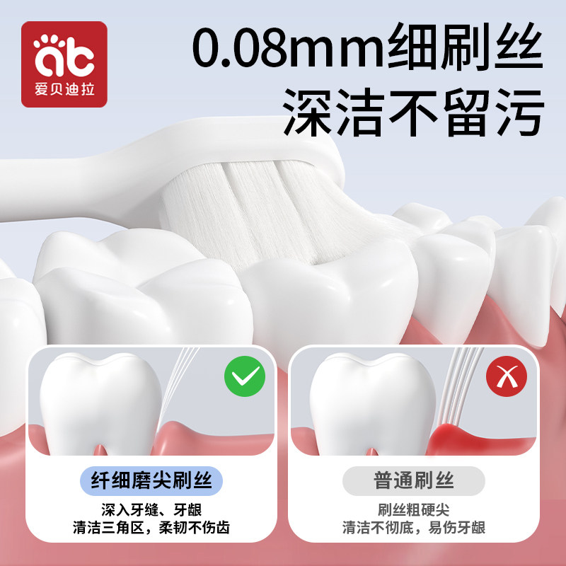 儿童牙刷软毛宝宝0-1-2-3到6一12岁半以上婴幼儿牙膏小孩换牙专用