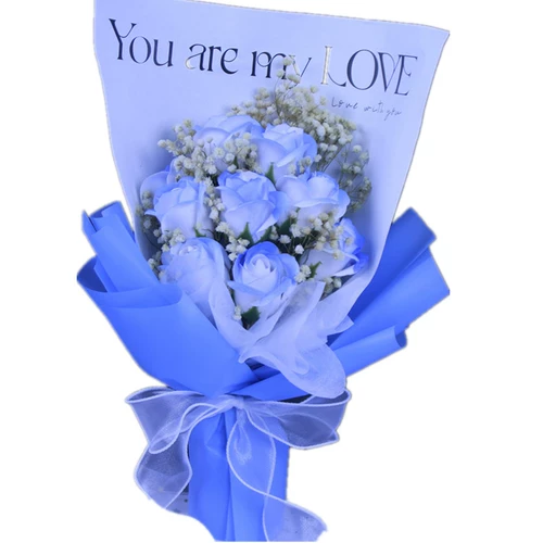 Интернет -знаменитость разбито День учителей Ice Blue, чтобы отправить учителя Роуз Букеты звезд, чтобы отправить подруги и подруги подарки на день рождения для вечных цветов