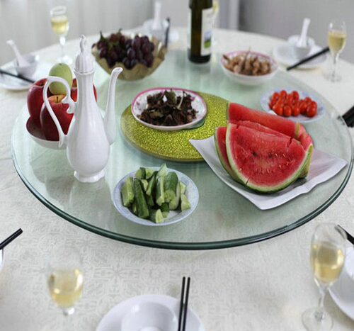 餐桌转盘钢化玻璃圆桌转盘底座饭桌餐桌玻璃转盘圆桌钢化玻璃家用 - 图2