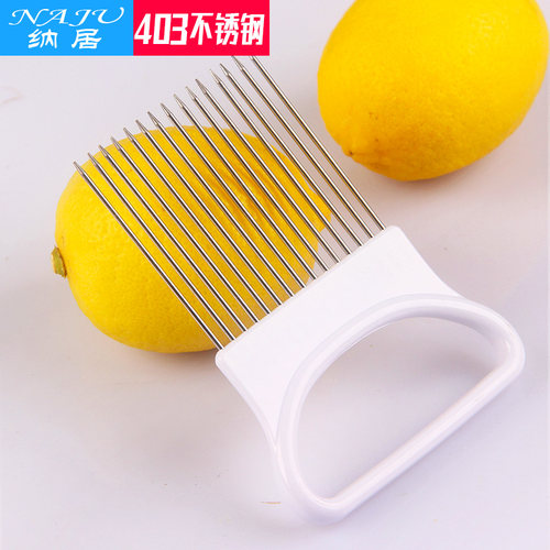 不锈钢切洋葱柠檬切片器家用水果切片机厨房切菜机神器水果护手器 - 图2