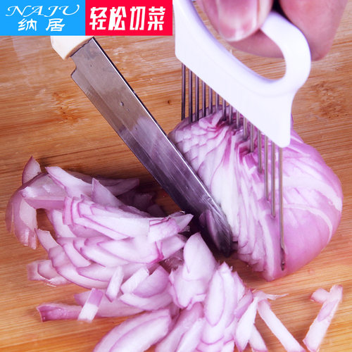 不锈钢切洋葱柠檬切片器家用水果切片机厨房切菜机神器水果护手器 - 图1
